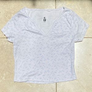 Pac Sun Basics: White/Blue Crop Top